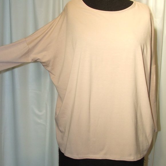 Skin Color Dusty Rose Stretchy Top Women's Size XL Due Fashion Made in Italy - Picture 2 of 5